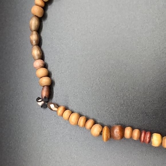 Bohemian Multi Tonal Brown Textured Beaded Necklace - Picture 6 of 9